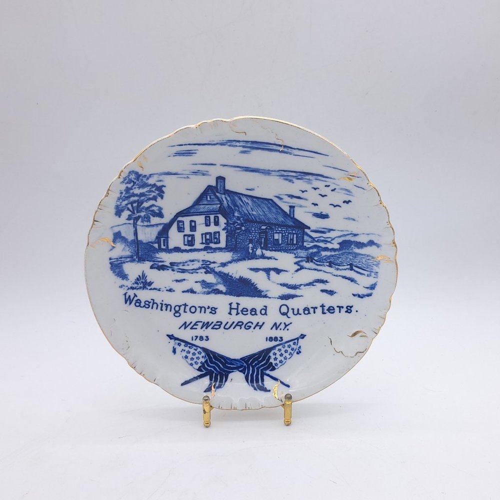 Antique Commemorative Plate -Washington's Headquarters by Mercer Pottery